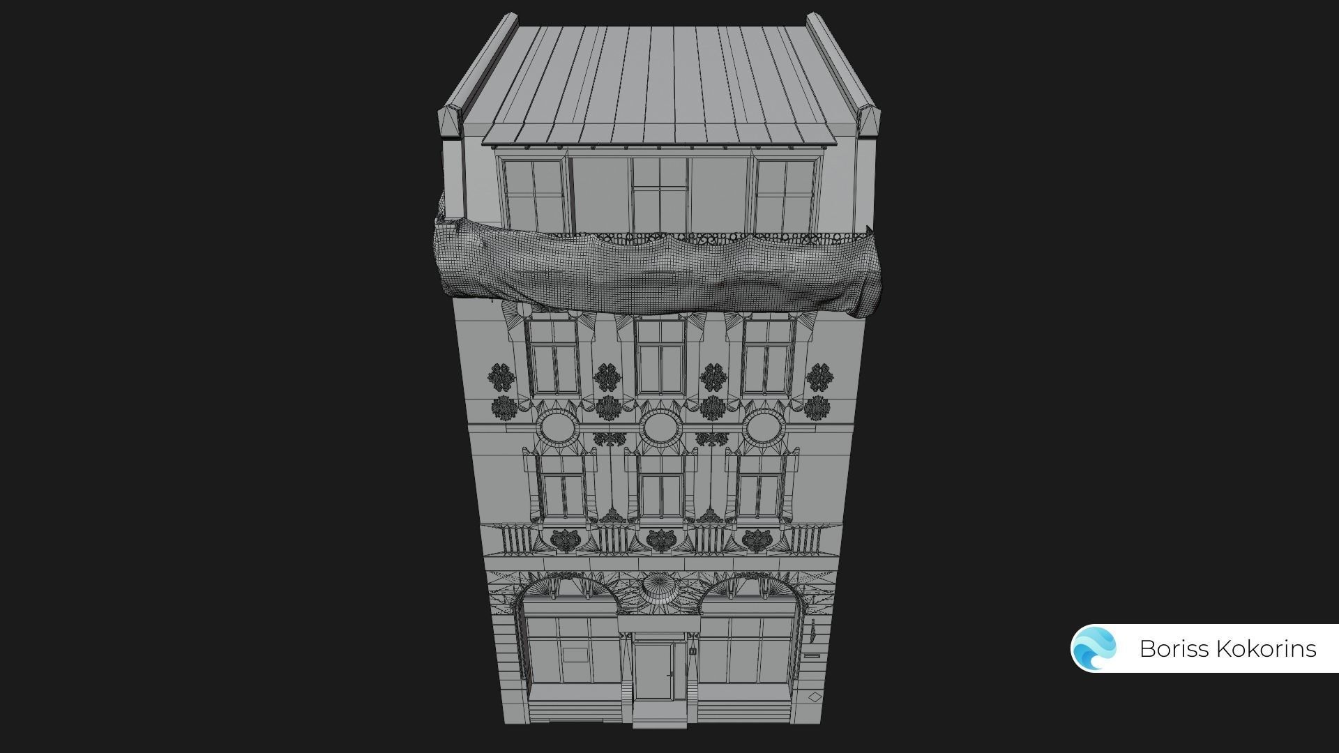 Old Riga Building 3D model Low-poly Low-poly 3D model_5