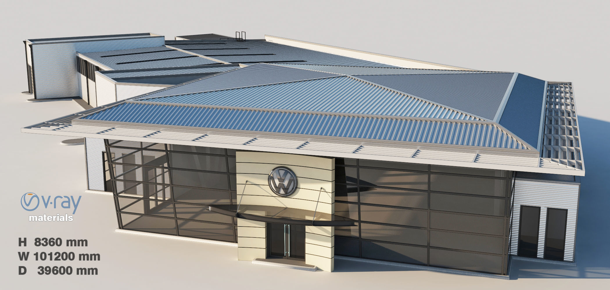 Office buildings Volkawagen Good Guys Mitsubishi 3D Model Collection_5