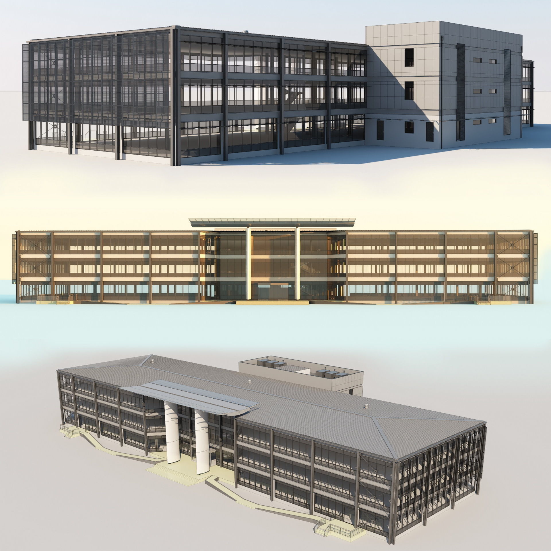 Office buildings Volkawagen Good Guys Mitsubishi 3D Model Collection_13