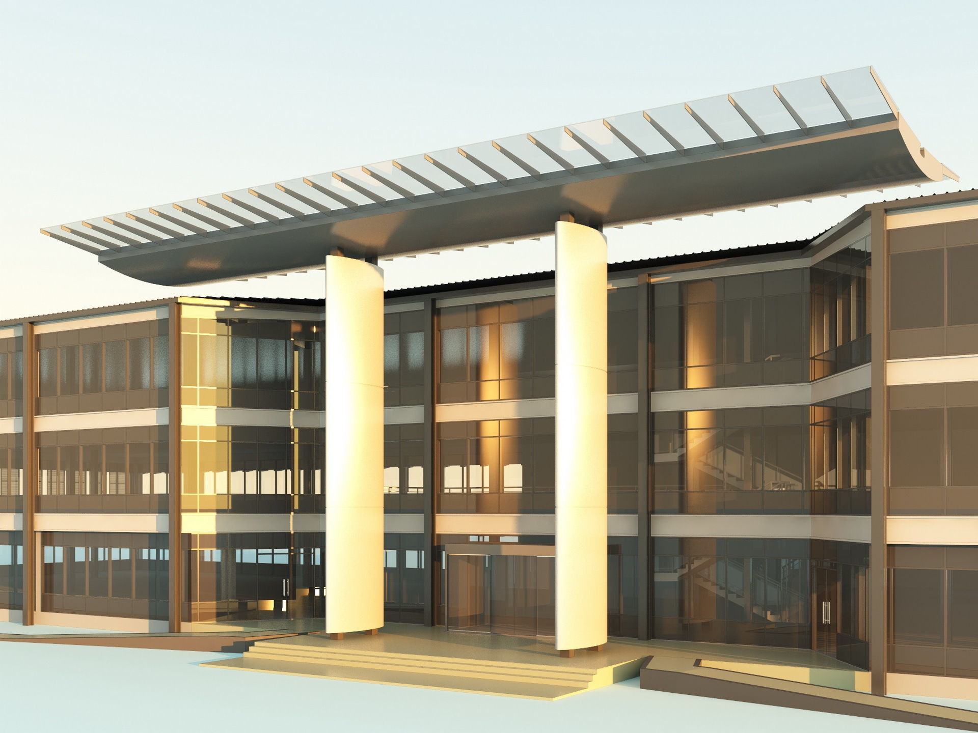 Office buildings Volkawagen Good Guys Mitsubishi 3D Model Collection_30