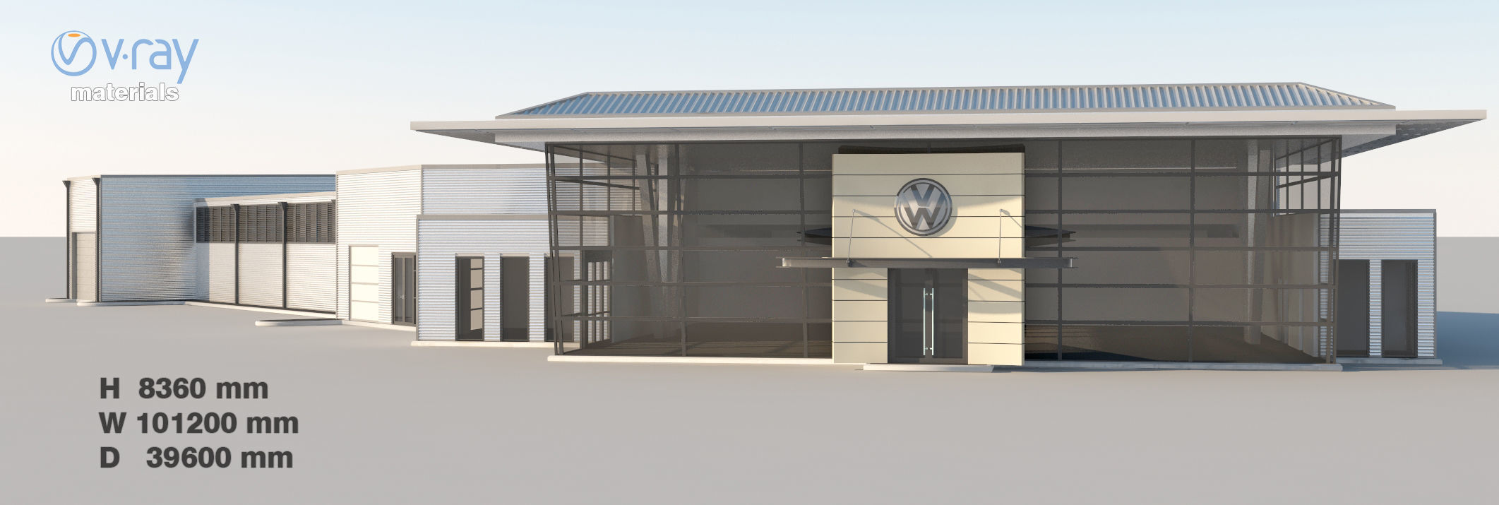 Office buildings Volkawagen Good Guys Mitsubishi 3D Model Collection_4