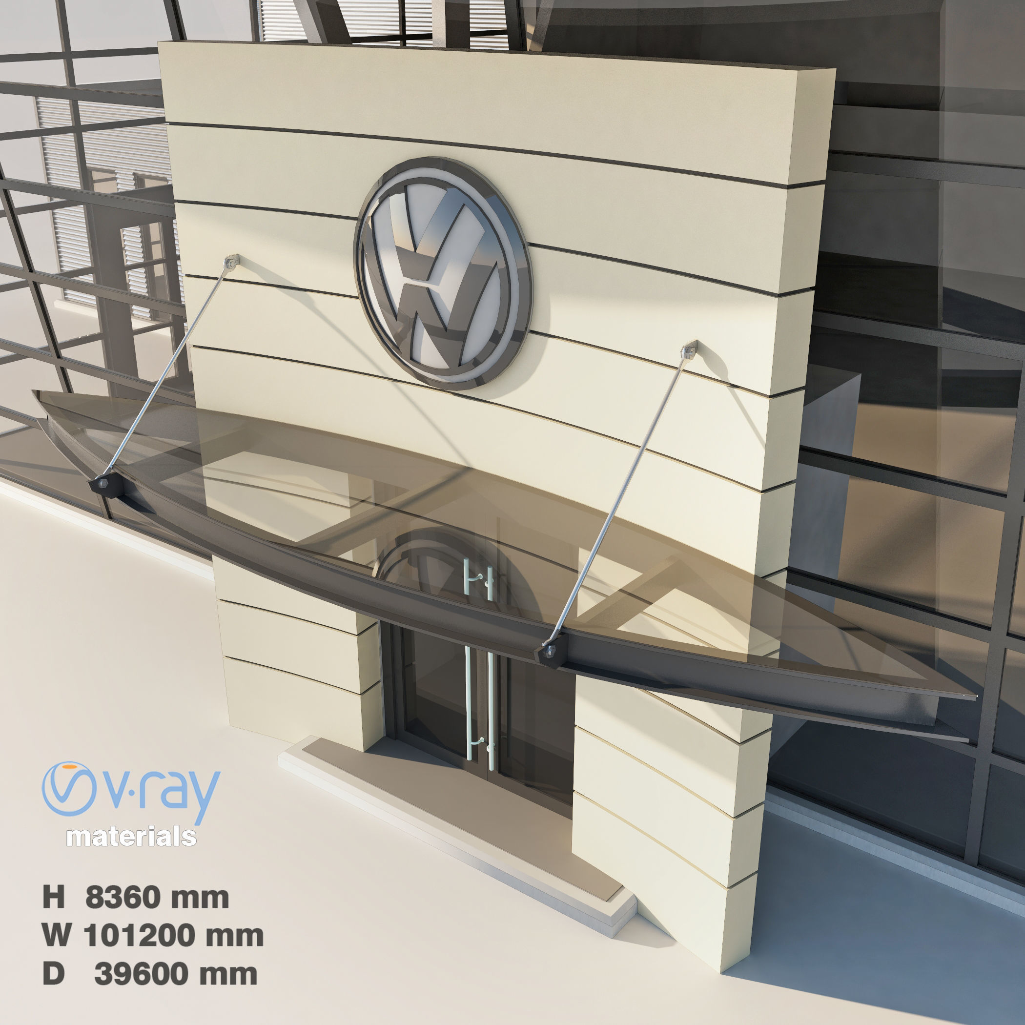 Office buildings Volkawagen Good Guys Mitsubishi 3D Model Collection_9