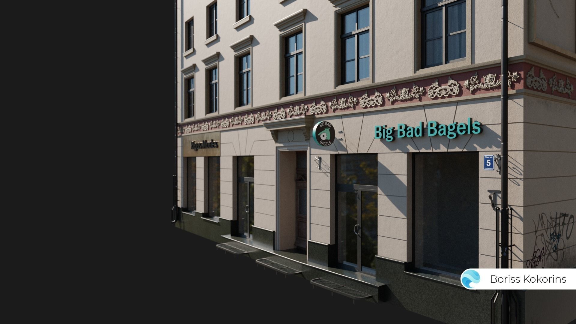 Old Riga Building 3D model Low-poly 3D model Low-poly 3D model_3