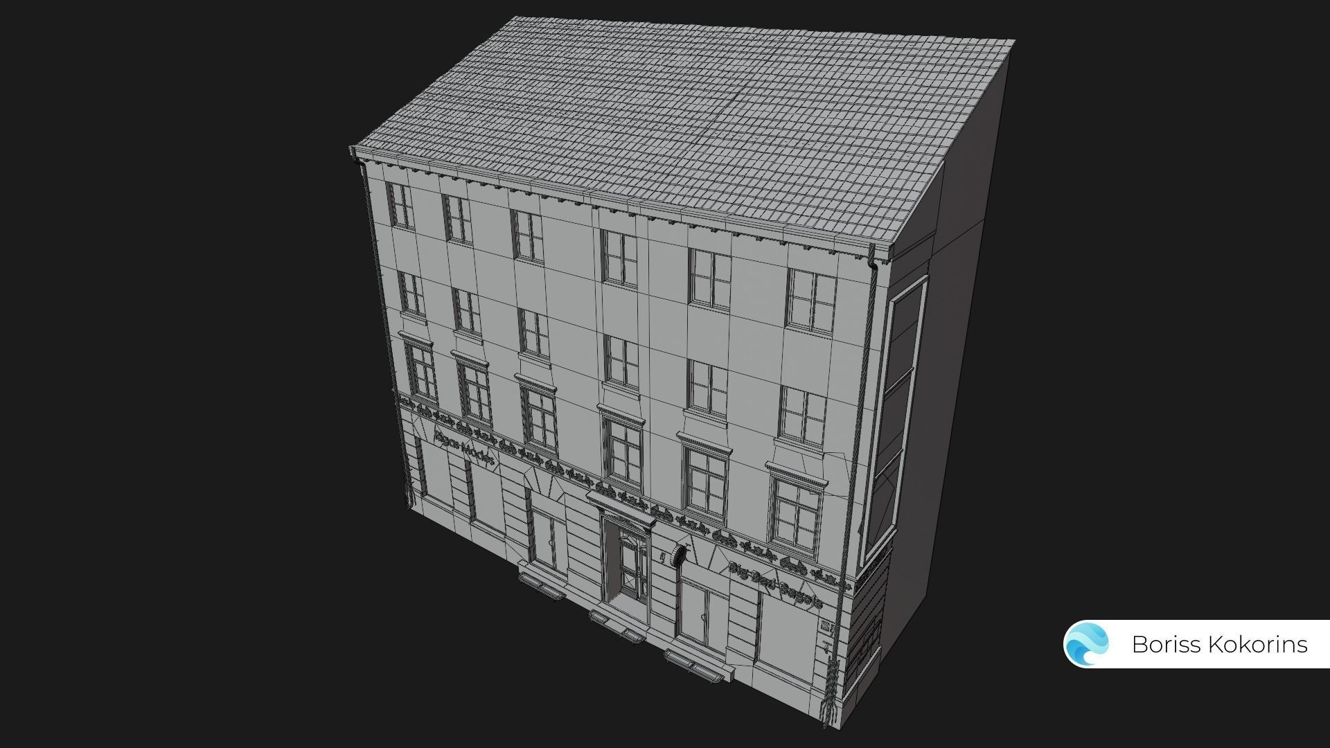 Old Riga Building 3D model Low-poly 3D model Low-poly 3D model_6