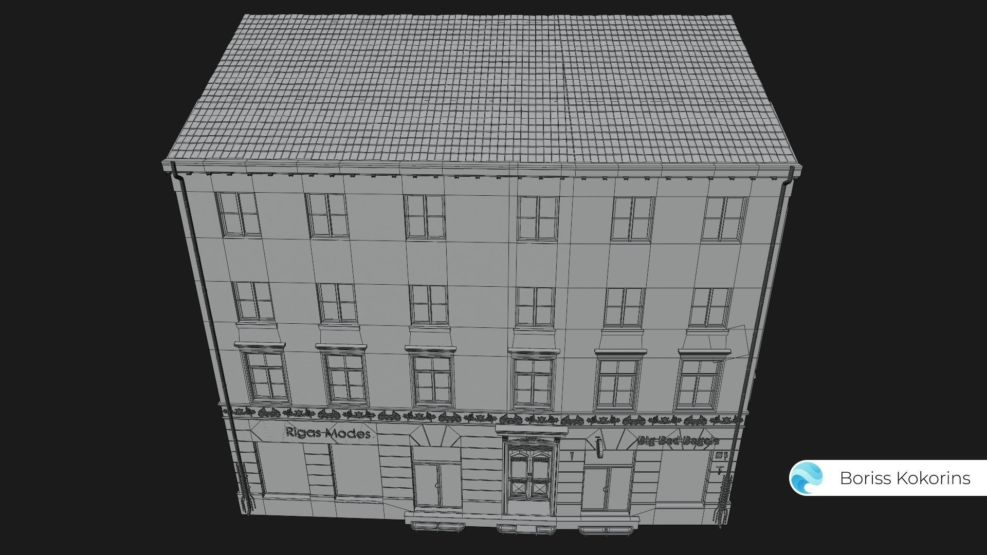Old Riga Building 3D model Low-poly 3D model Low-poly 3D model_5