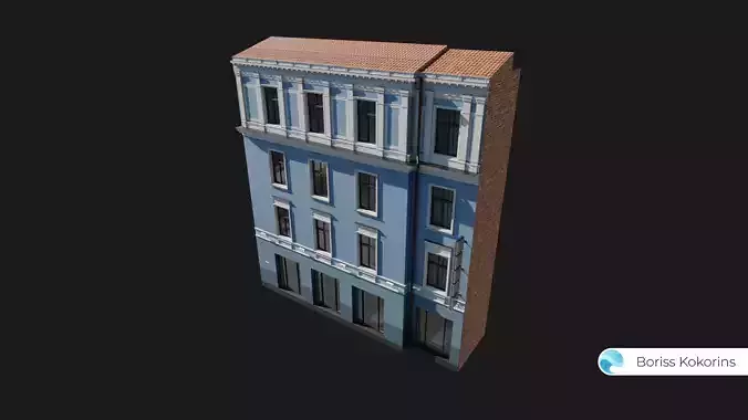 Old Riga Building 3D model Low-poly 3D model