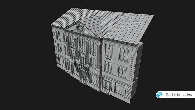 Old Riga Building 3D model Low-poly 3D model Low-poly 3D model 7