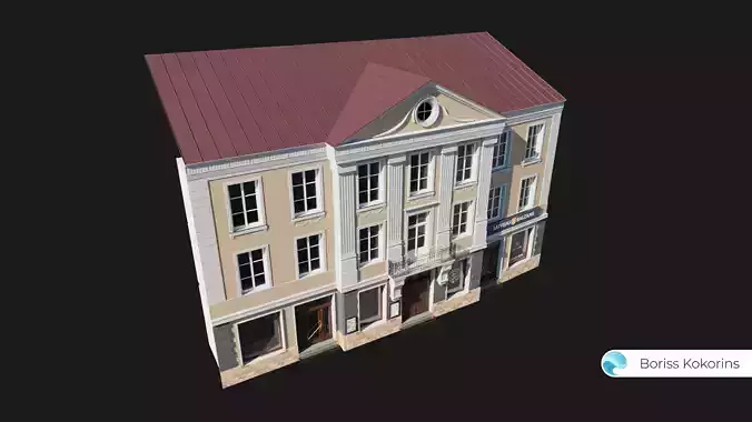 Old Riga Building 3D model Low-poly 3D model