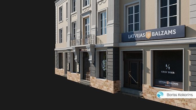 Old Riga Building 3D model Low-poly 3D model Low-poly 3D model 4