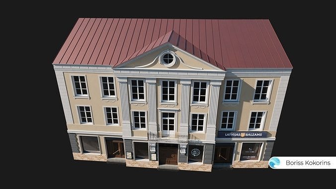 Old Riga Building 3D model Low-poly 3D model Low-poly 3D model 2