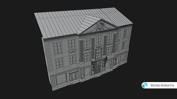 Old Riga Building 3D model Low-poly 3D model Low-poly 3D model 5