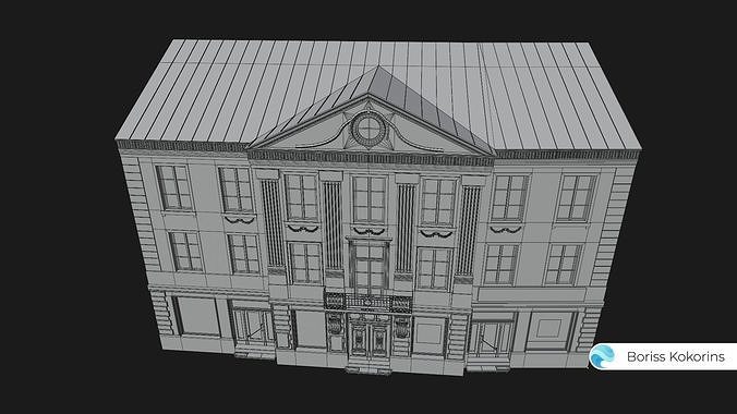 Old Riga Building 3D model Low-poly 3D model Low-poly 3D model 6