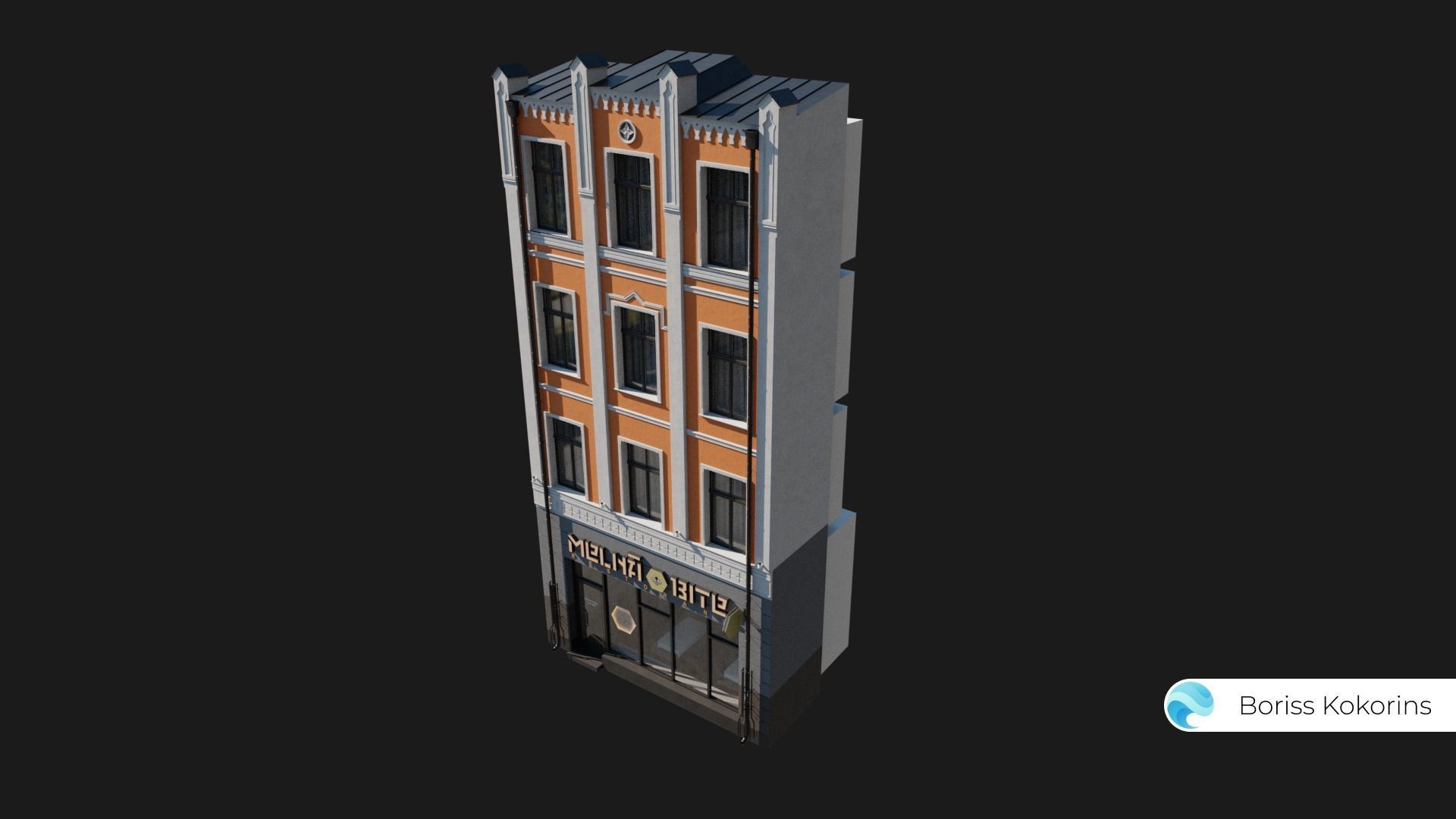 Old Riga Building 3D model Low-poly 3D model Low-poly 3D model_2