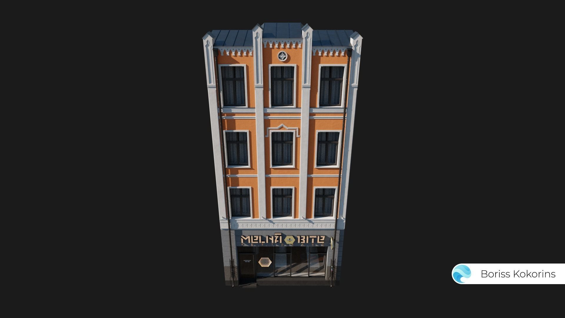 Old Riga Building 3D model Low-poly 3D model Low-poly 3D model_1