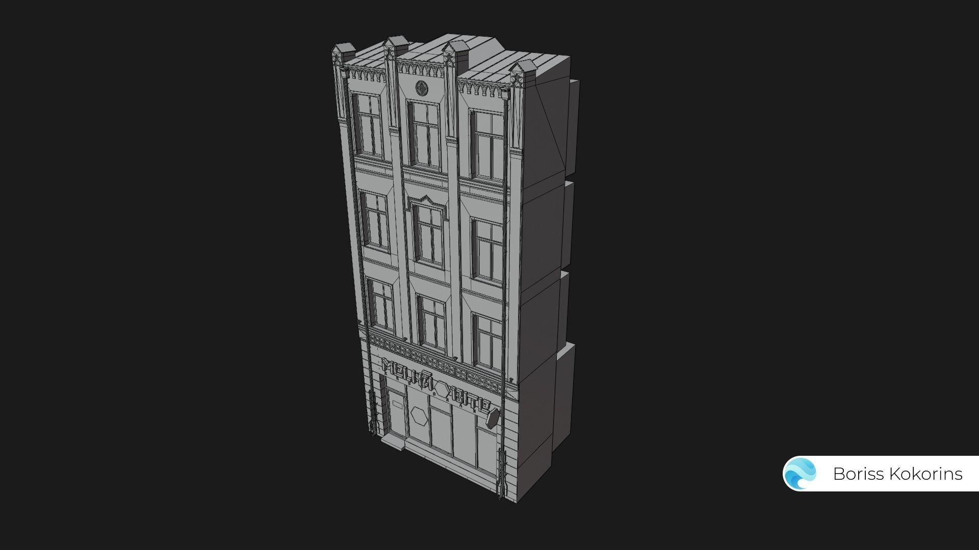 Old Riga Building 3D model Low-poly 3D model Low-poly 3D model_5