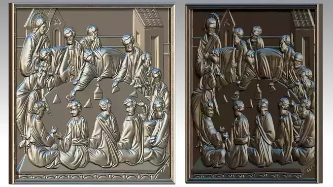 The Last Supper - Jesus Christ with Apostles Bas-Relief