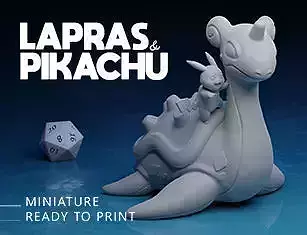 Lapras and Pikachu - Pokemon