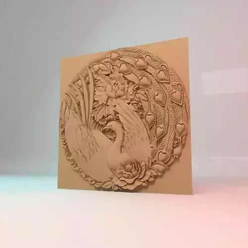 Fire phoenix painting 3D STL Model for Cnc users