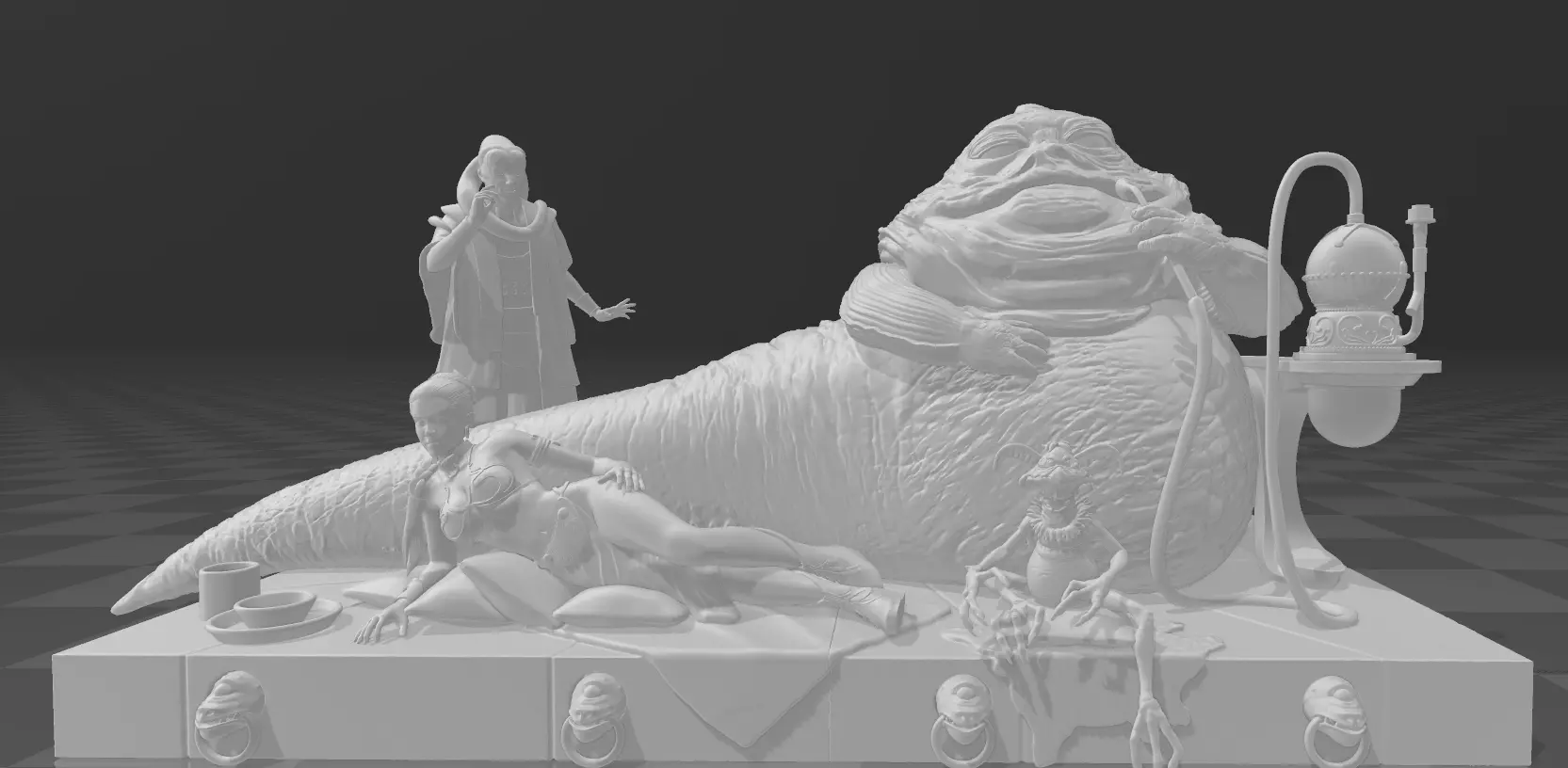 Star Wars Jabba the Hutt Palace Diorama Hd Quality 3D print model