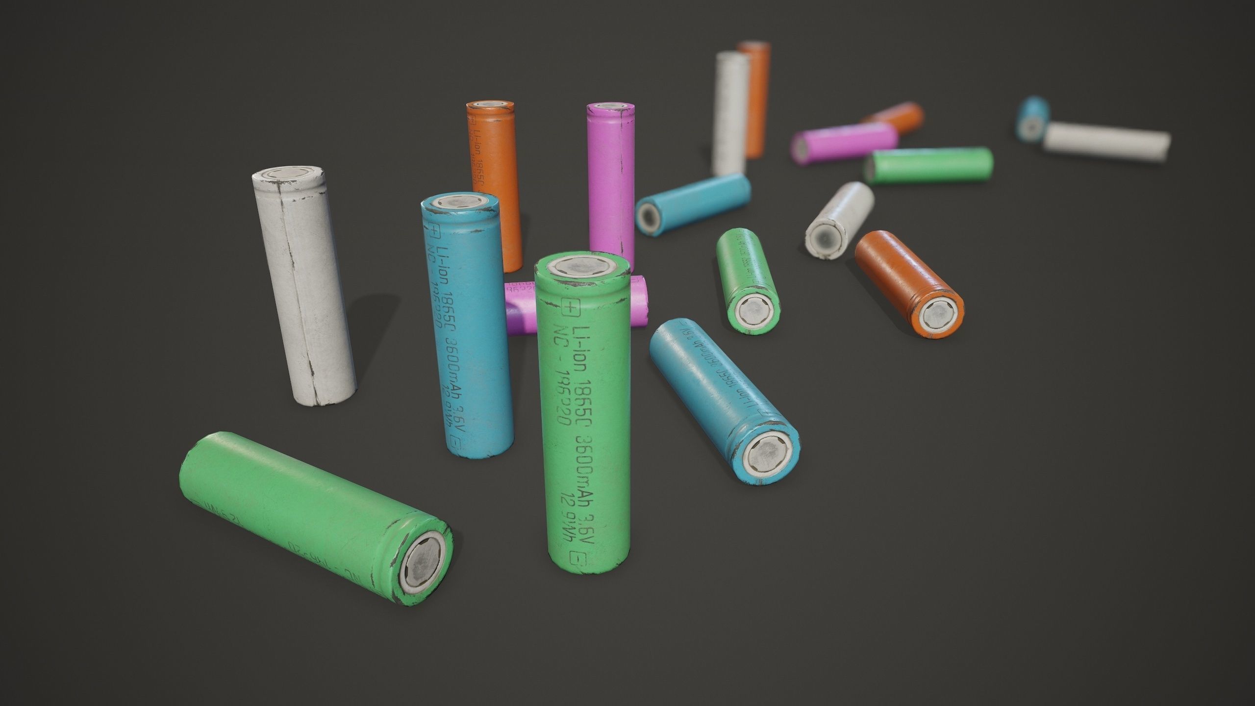 Battery 18650 - PBR Game Ready Low-poly 3D model_1