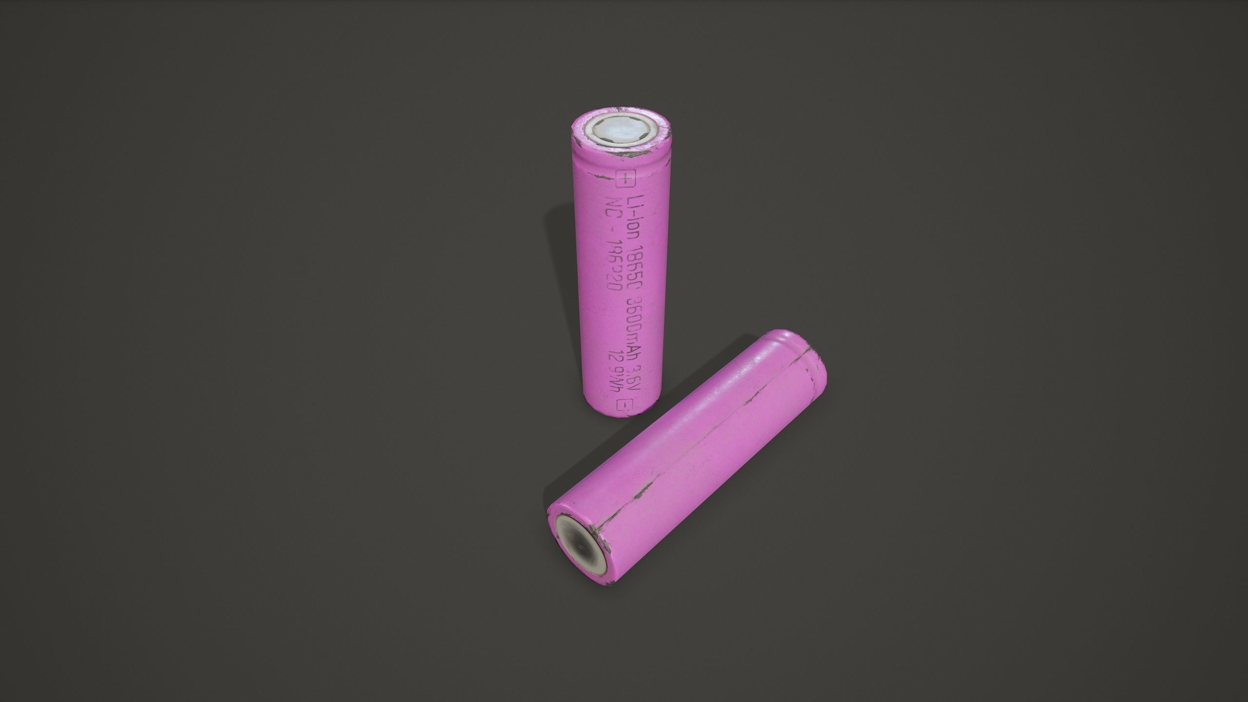 Battery 18650 - PBR Game Ready Low-poly 3D model_9