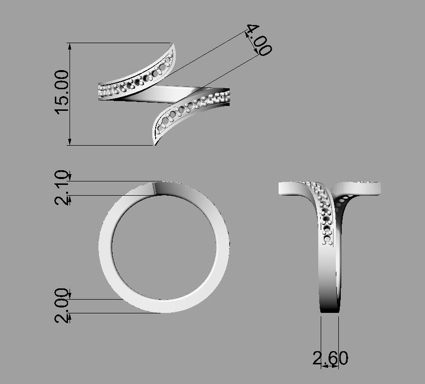 Fashion Diamond Ring 3D print model_7