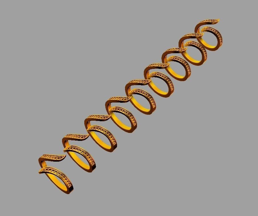 Fashion Diamond Ring 3D print model_9