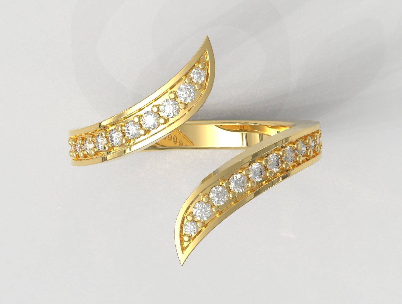 Fashion Diamond Ring 3D print model_3