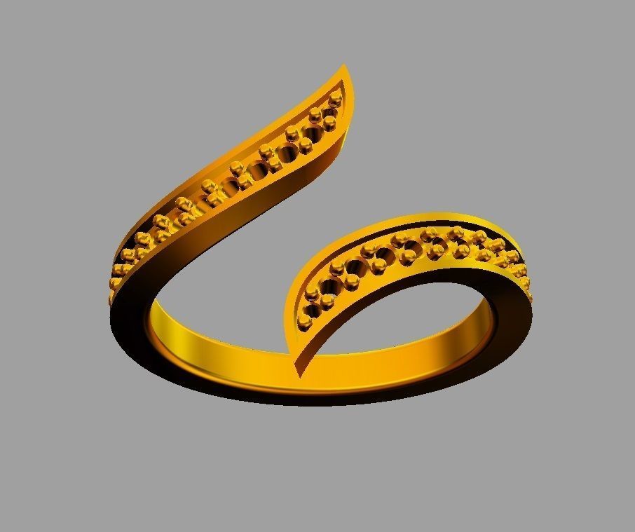 Fashion Diamond Ring 3D print model_10