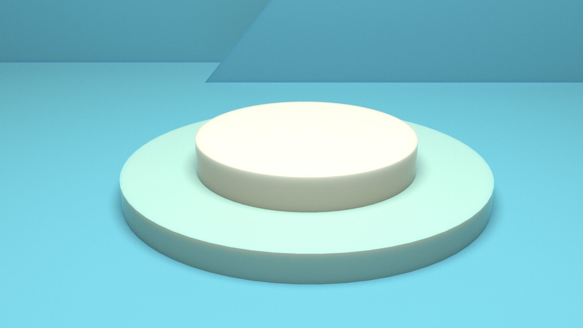 Product stand in blue color with ies in background Low-poly 3D model_1