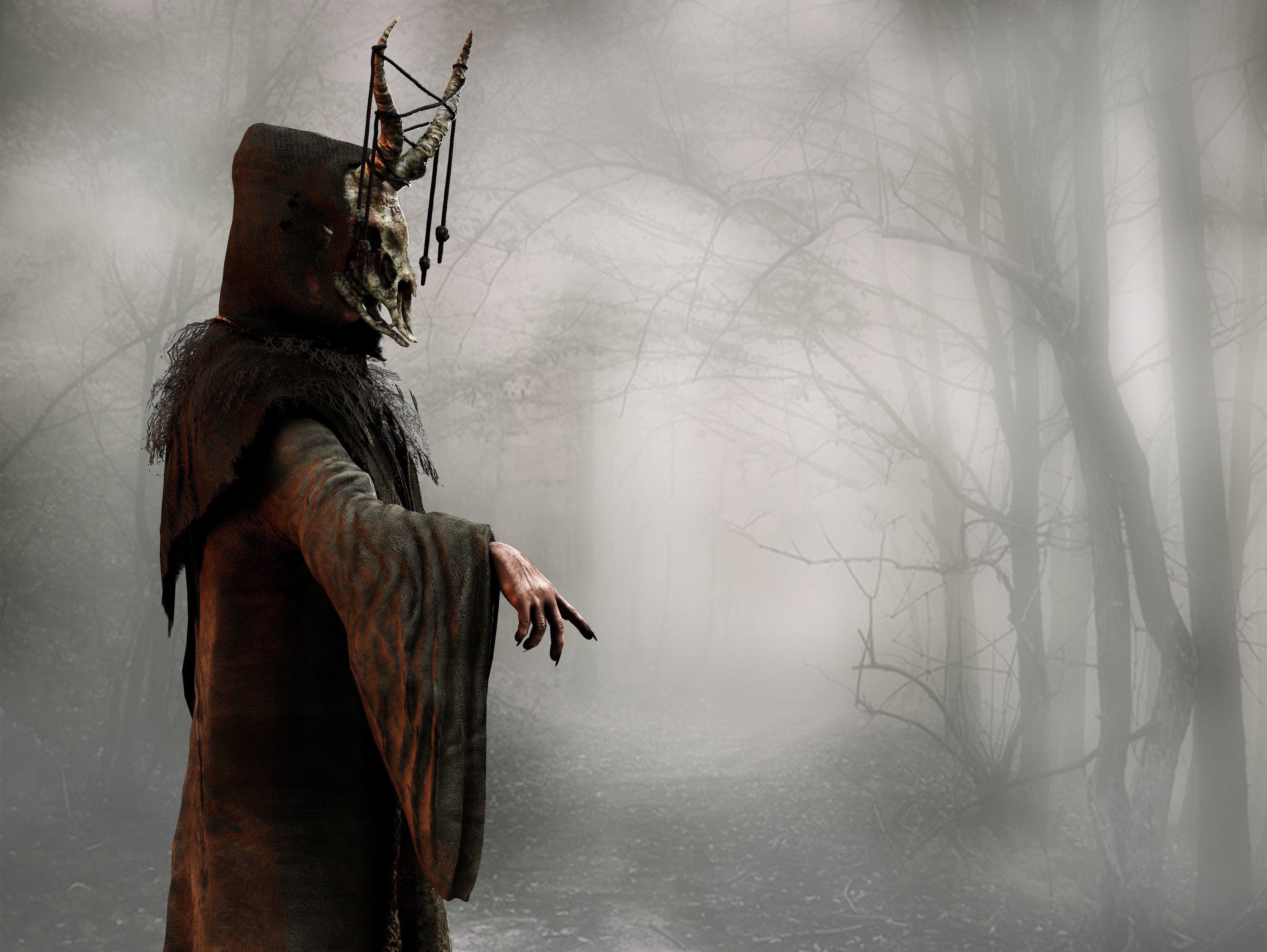 Occult Shaman Low-poly 3D model_10