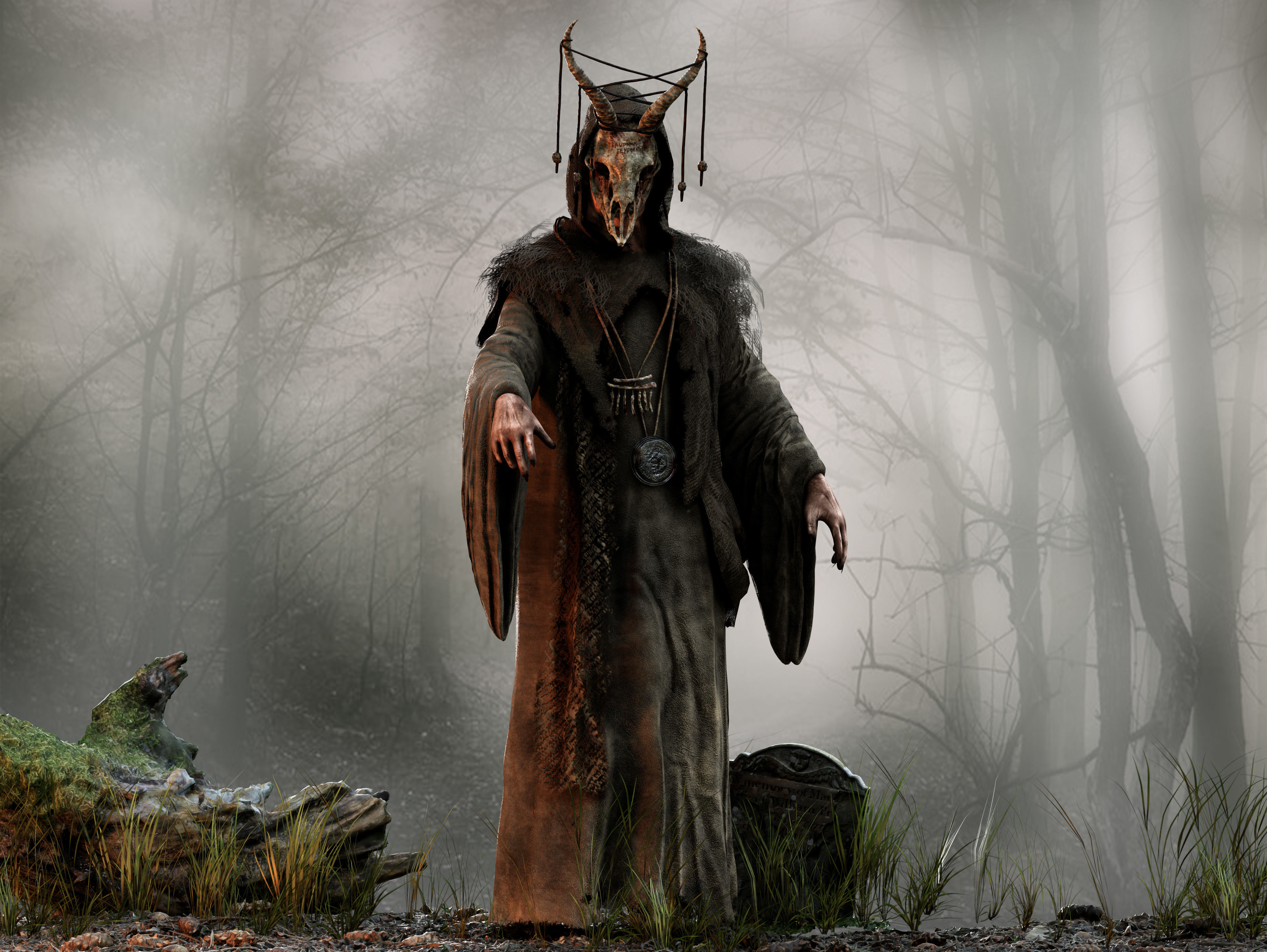 Occult Shaman Low-poly 3D model_3