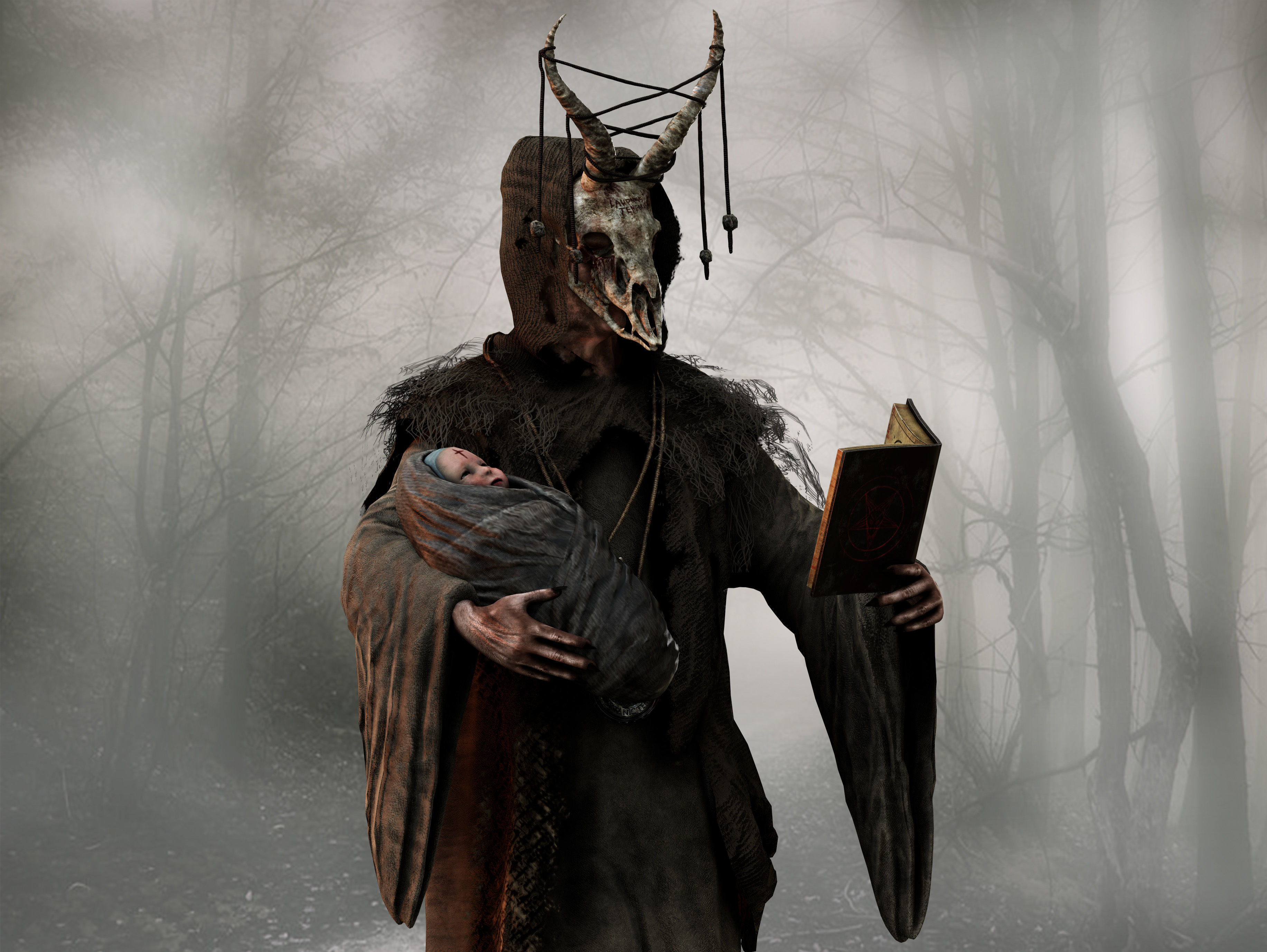 Occult Shaman Low-poly 3D model_5