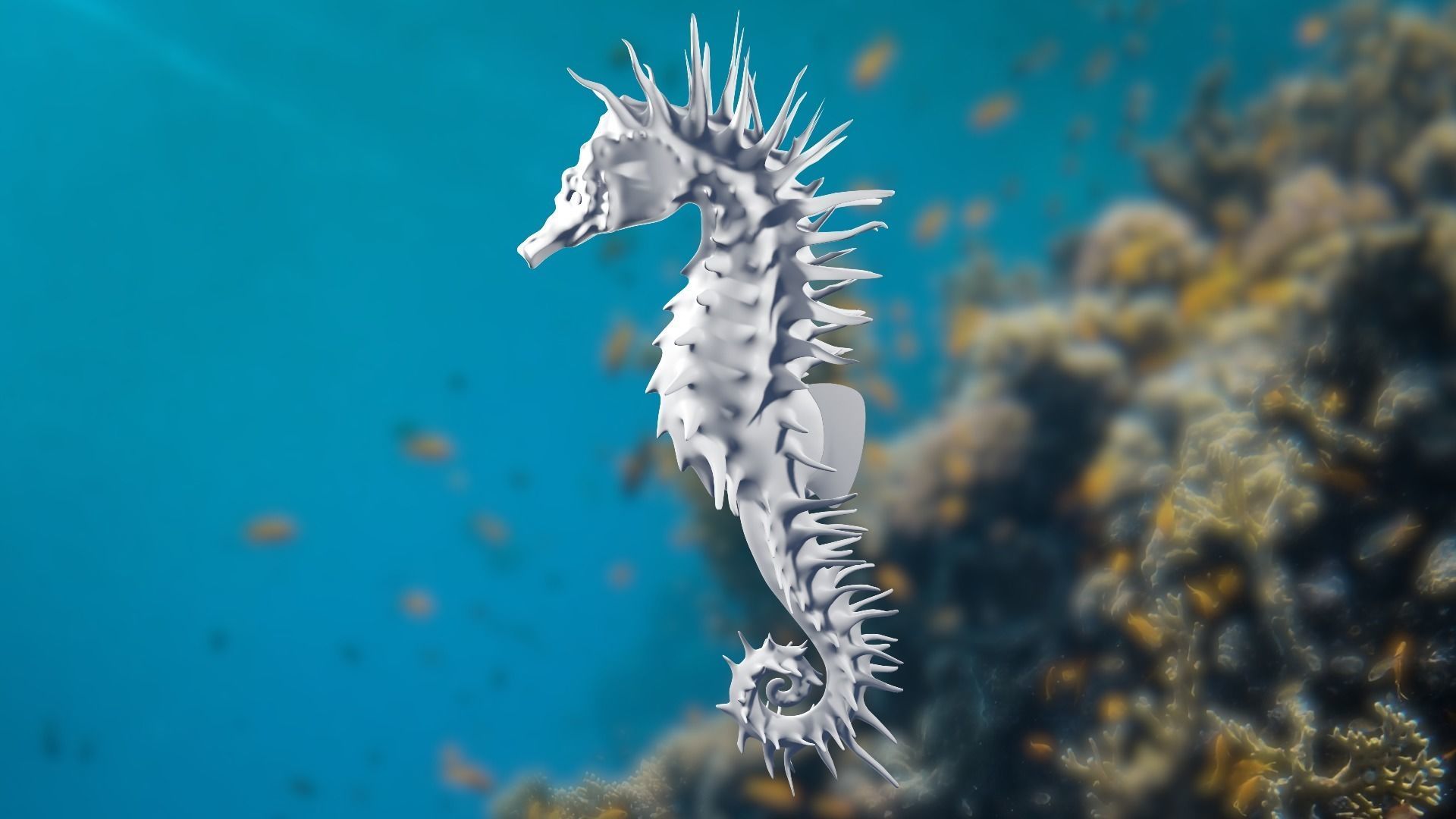 Lowpoly Seahorse Pack Low-poly 3D model_16