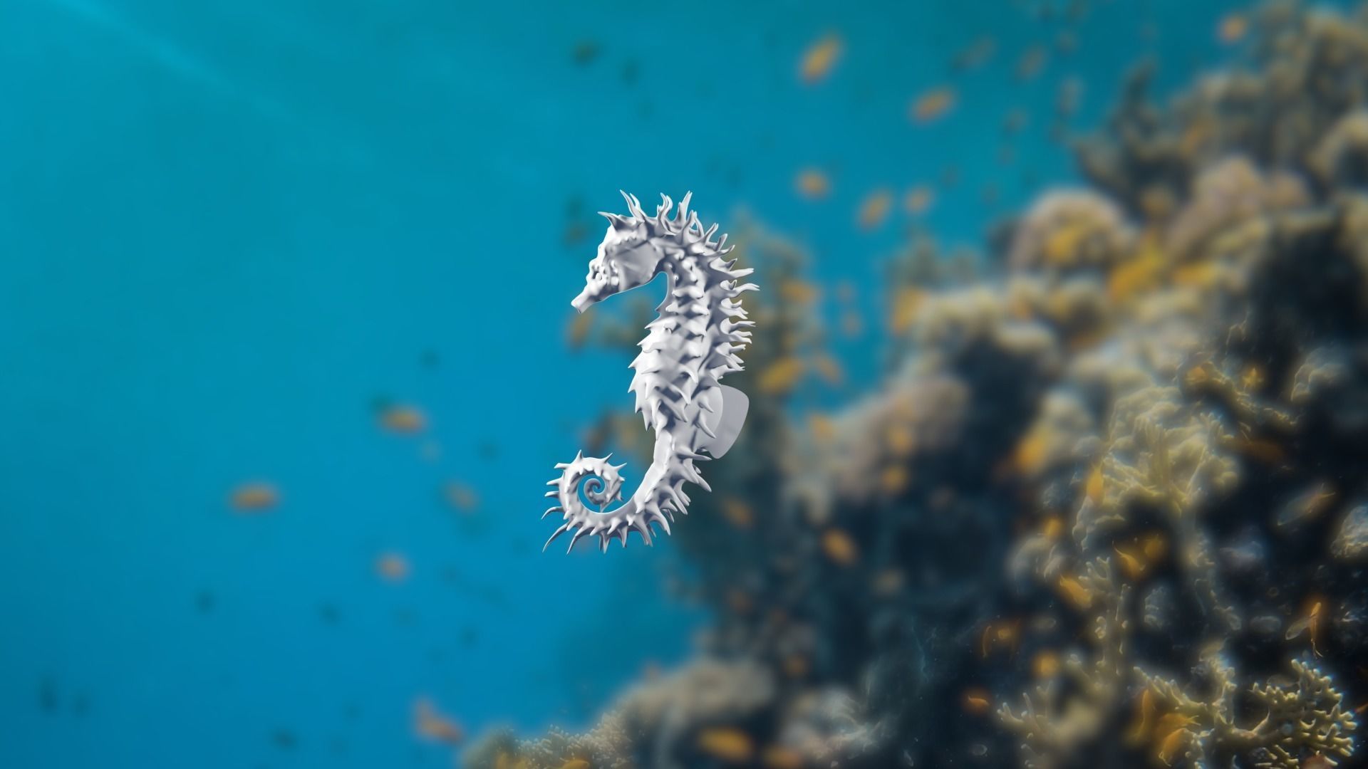 Lowpoly Seahorse Pack Low-poly 3D model_15