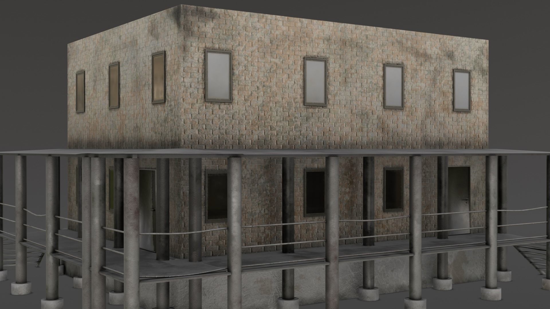 House brick Low-poly 3D model_1