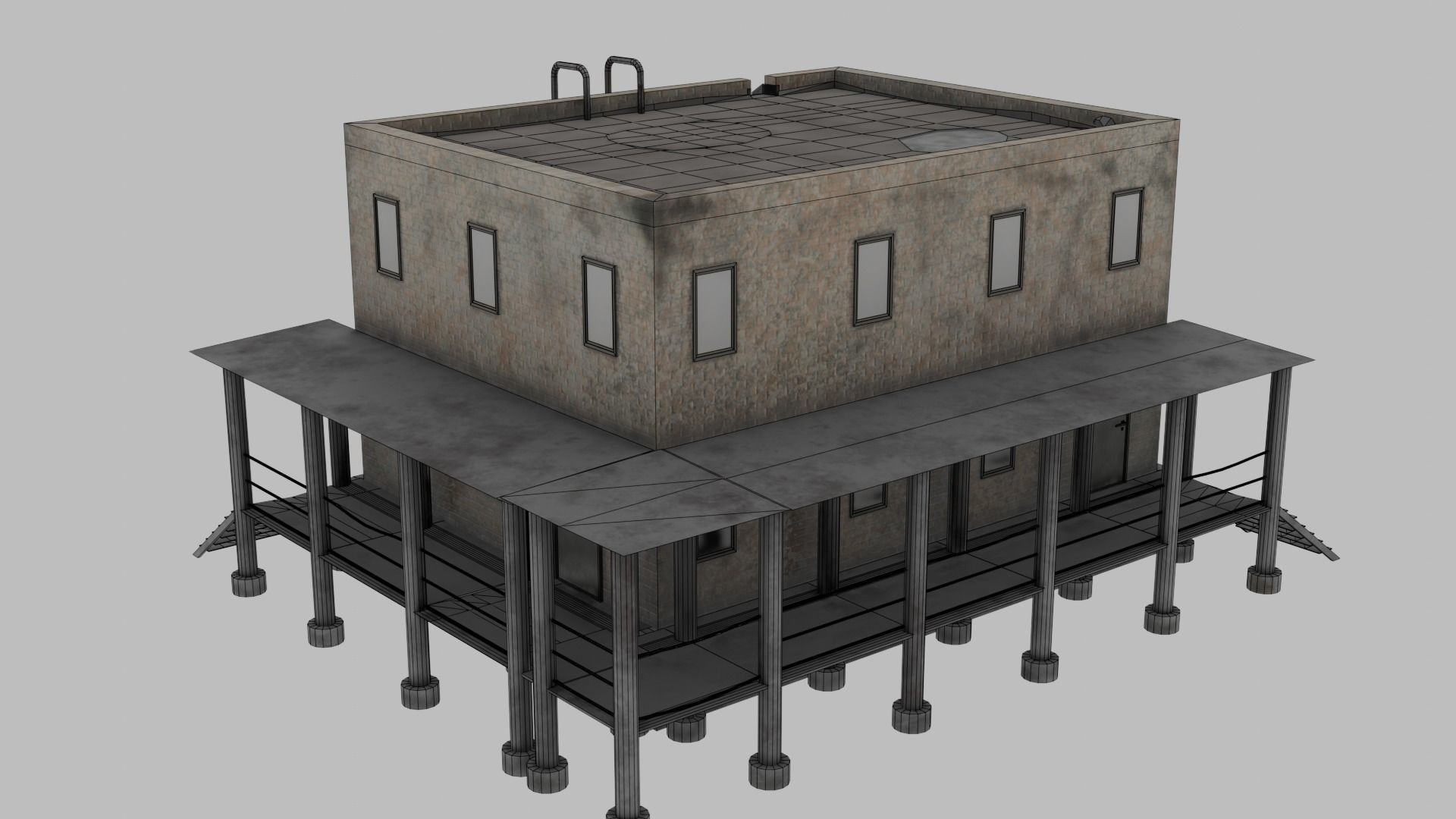 House brick Low-poly 3D model_10