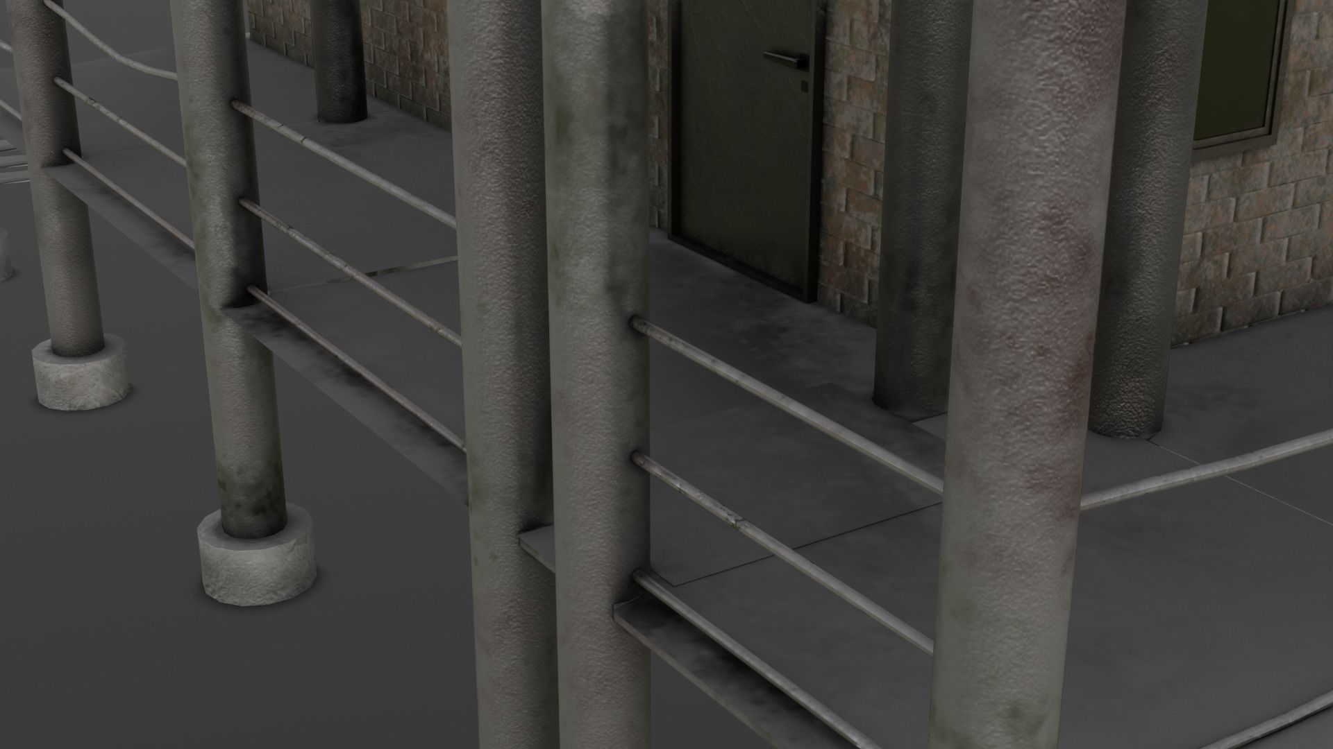 House brick Low-poly 3D model_4