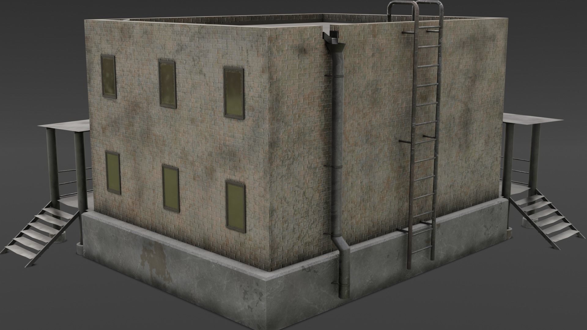 House brick Low-poly 3D model_2
