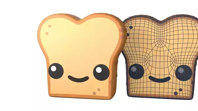 Bread Boomerang fu Low-poly 3D model
