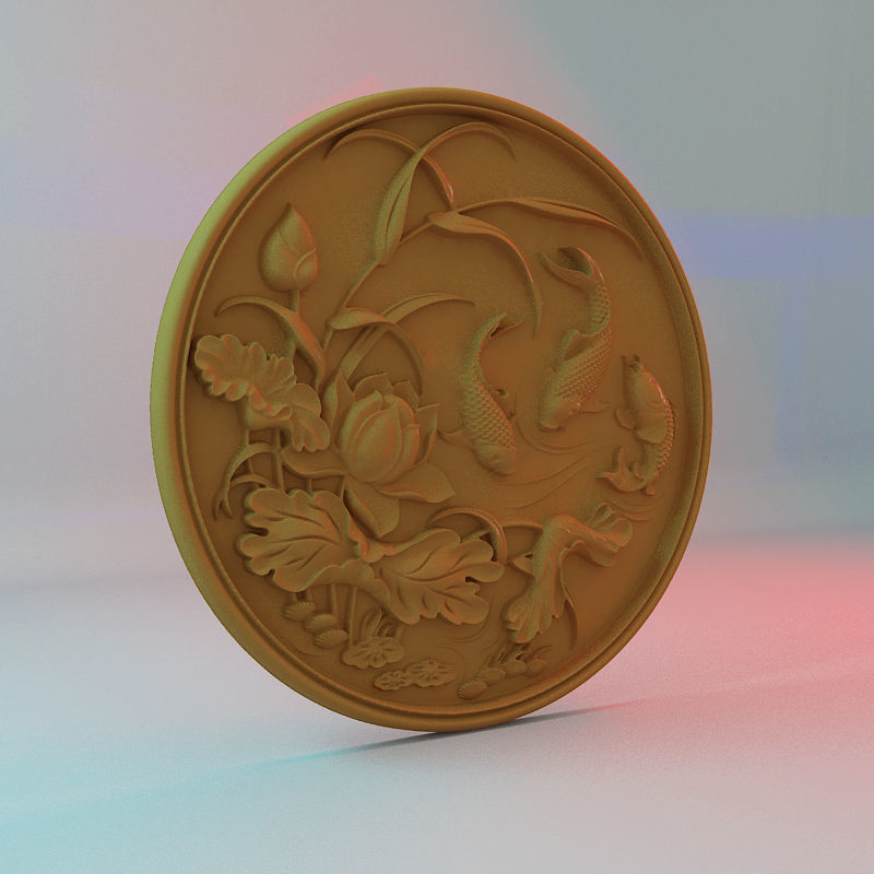 Fish and lotus 3d STL models for CNC router 3D print model_1