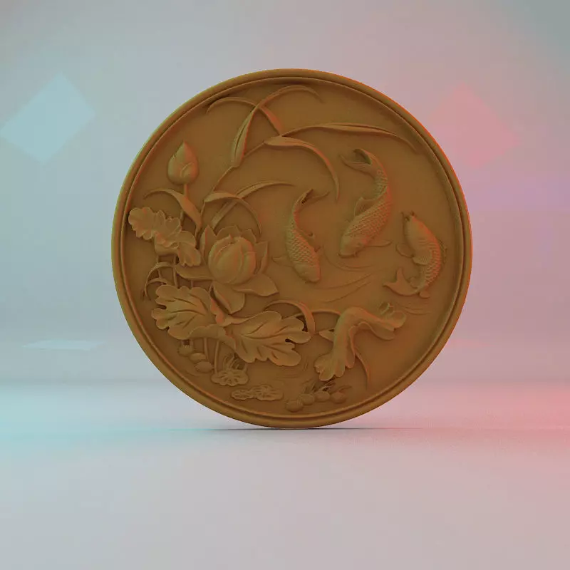 Fish and lotus 3d STL models for CNC router 3D print model_0