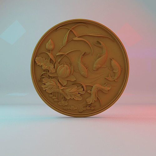Fish and lotus 3d STL models for CNC router 3D print model