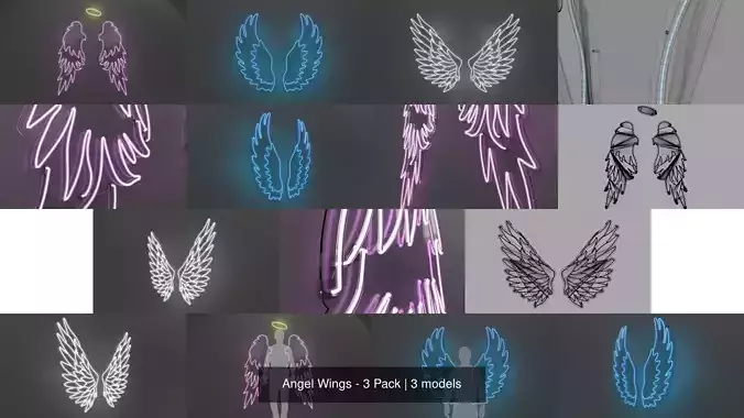 Angel Wings - 3 Pack 3D Model Collection