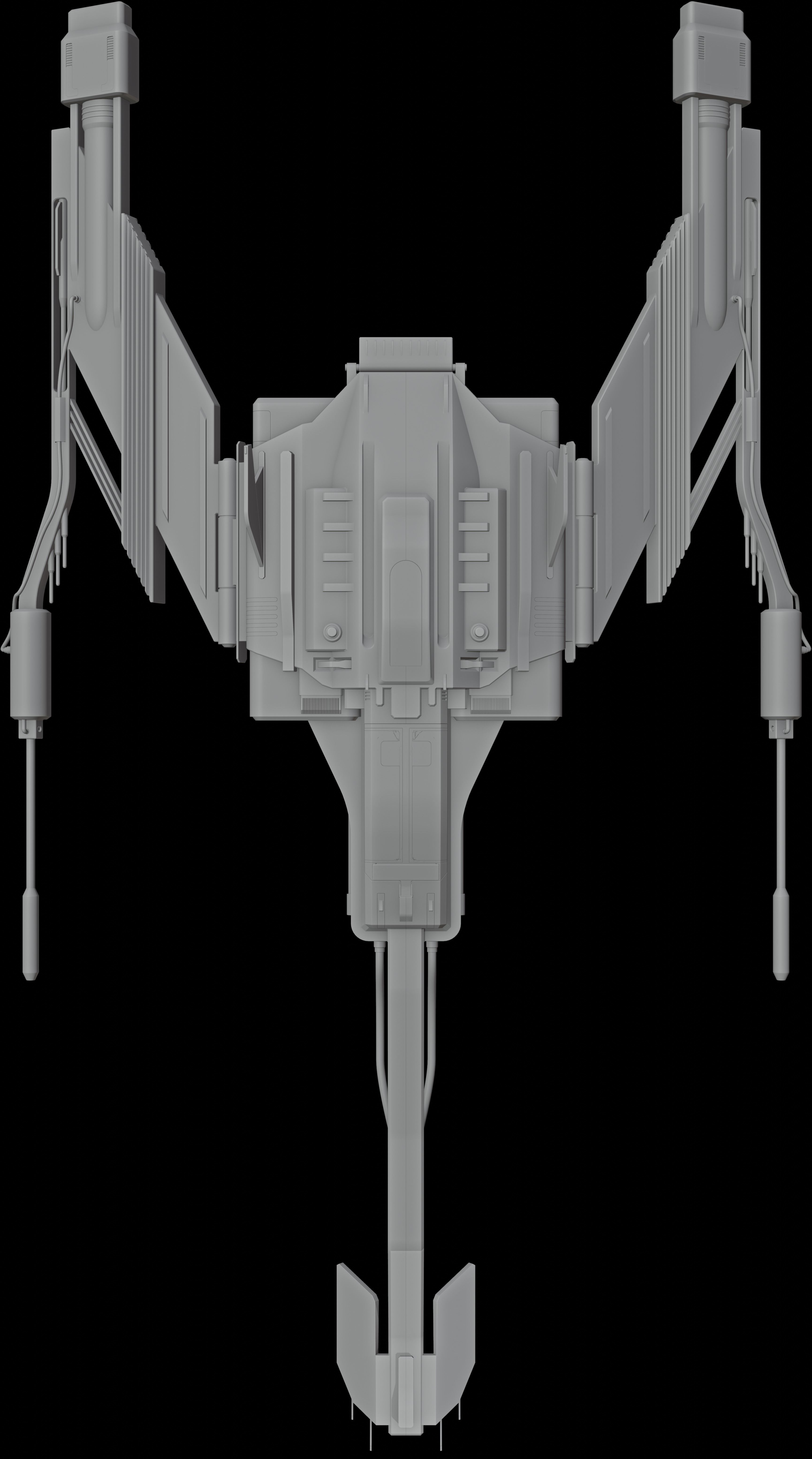Jet  Trident War Spaceship 3D model_9