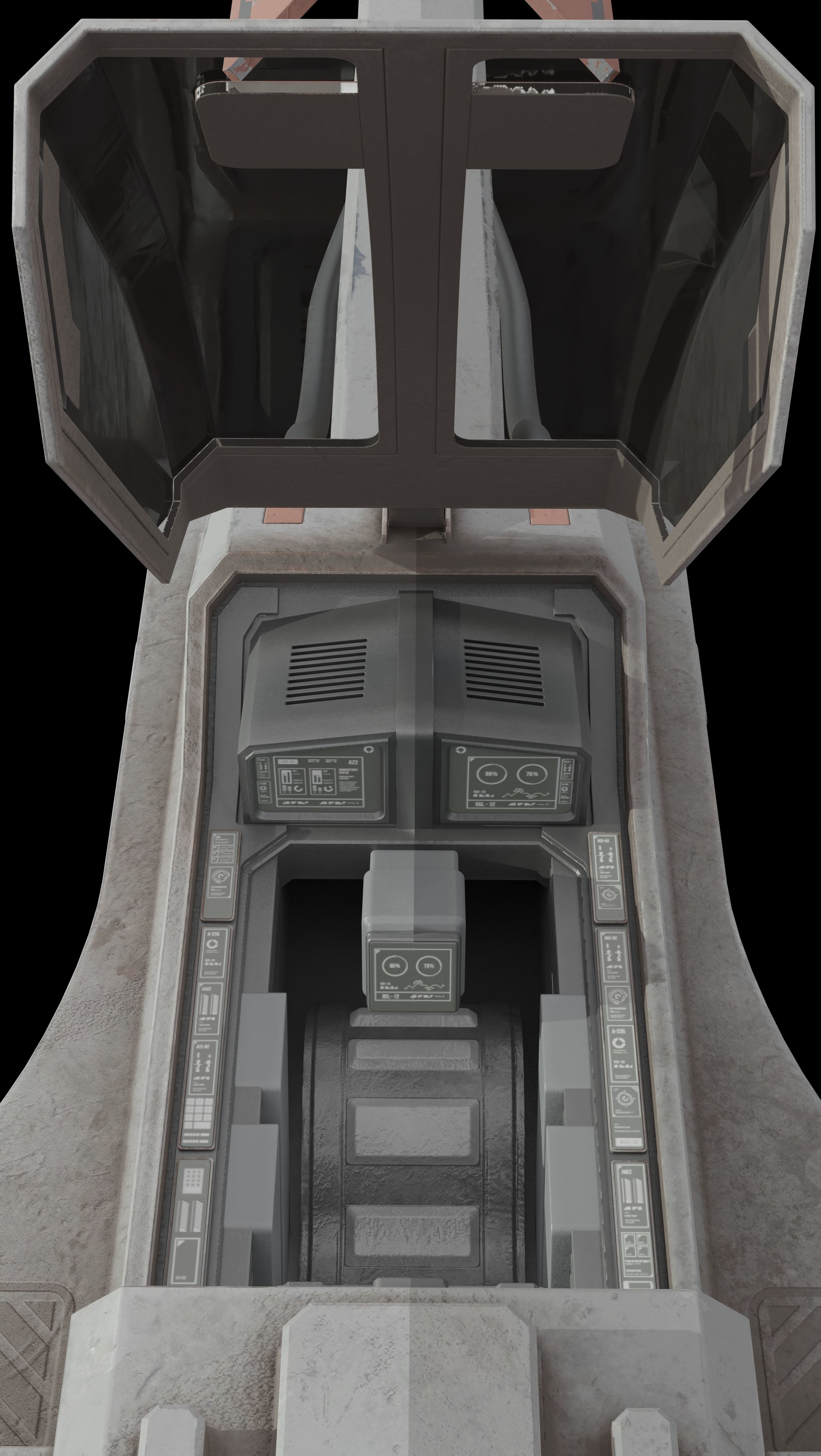 Jet  Trident War Spaceship 3D model_21