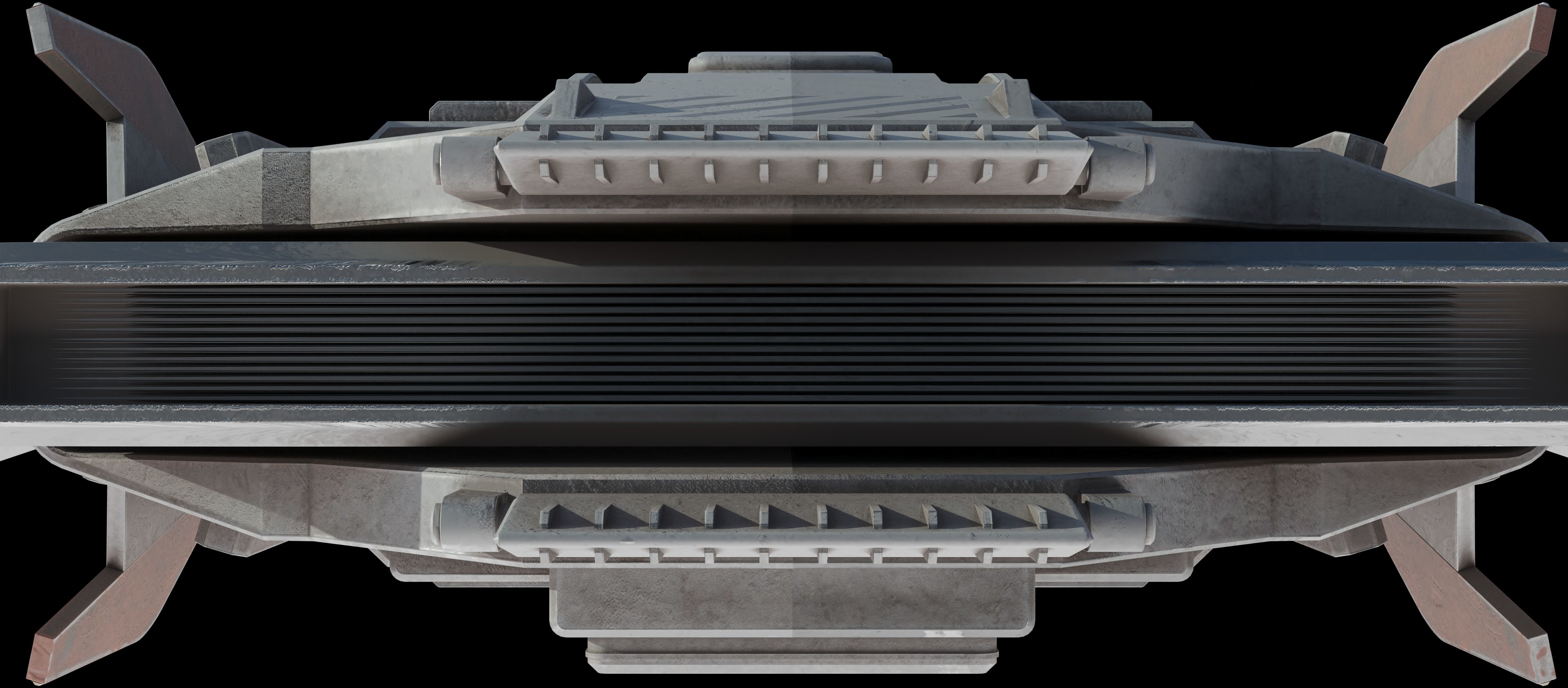 Jet  Trident War Spaceship 3D model_17