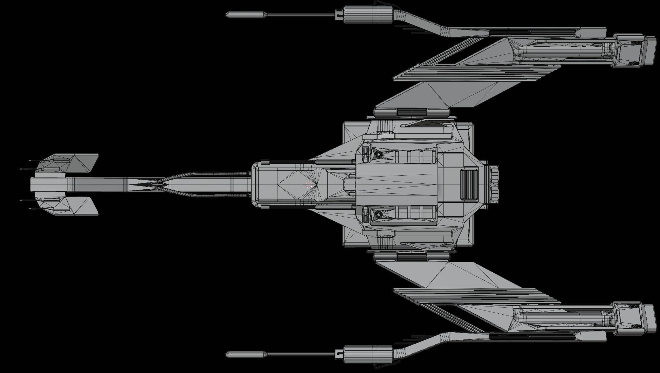 Jet  Trident War Spaceship 3D model_11