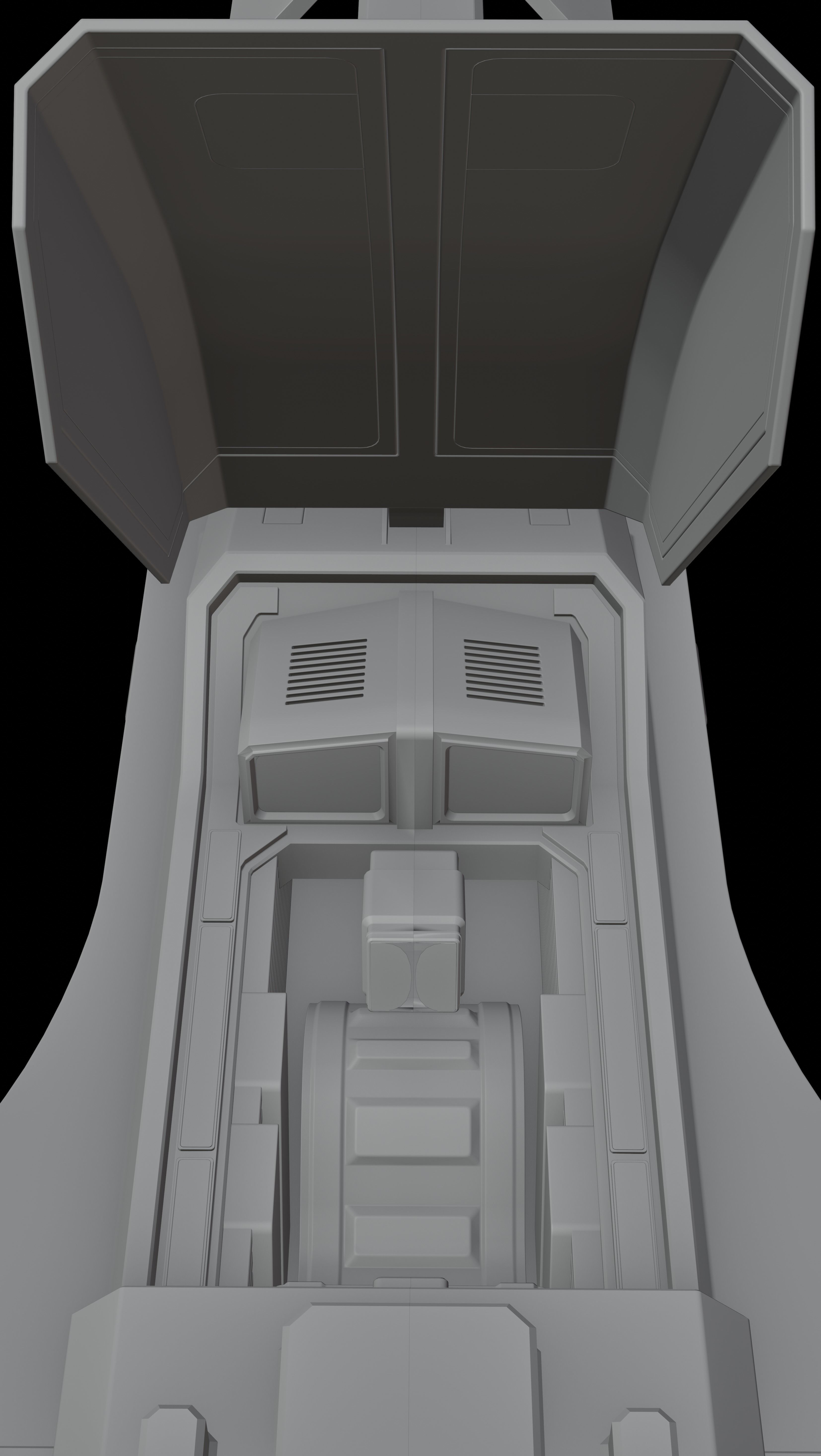Jet  Trident War Spaceship 3D model_20