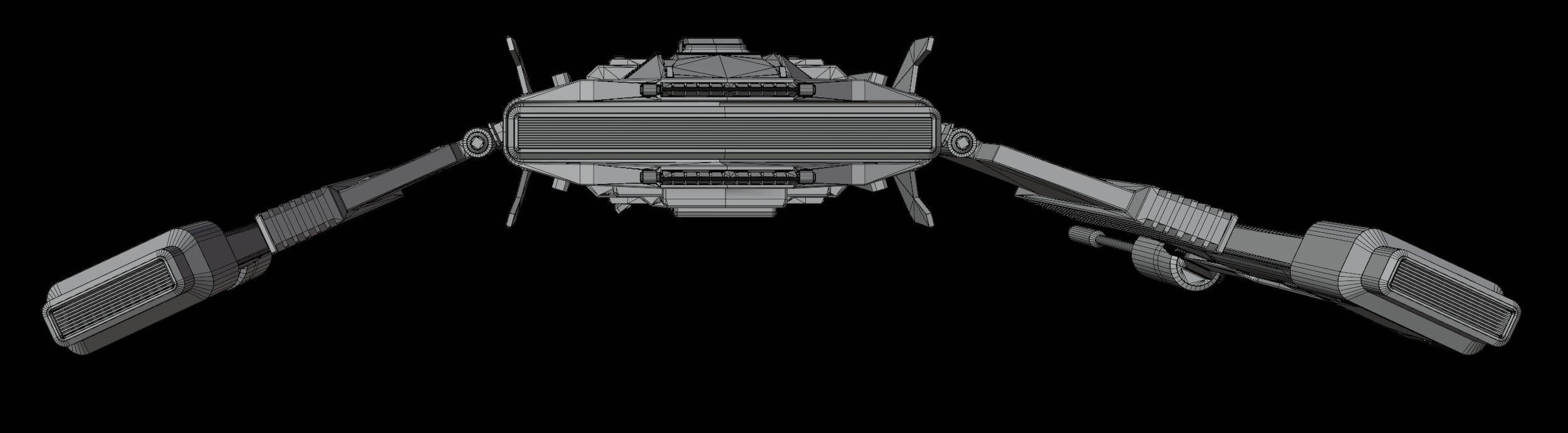 Jet  Trident War Spaceship 3D model_14